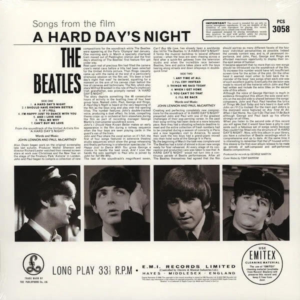 The Beatles A Hard Day's Night vinile LP 180g rimasterizzato