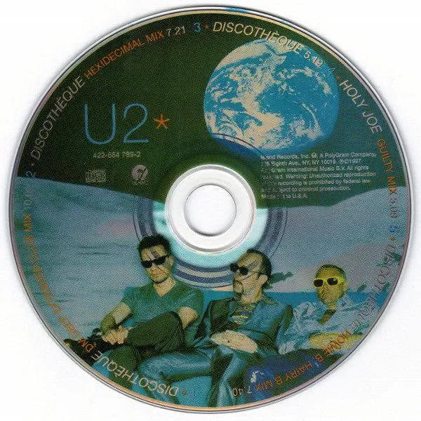 U2 Discothèque CD maxi singolo house 1997 NM