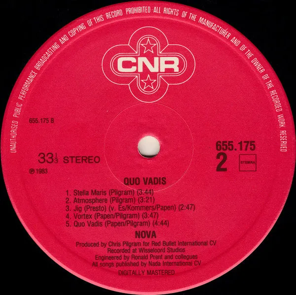 Nova Quo Vadis LP vinile synth-pop