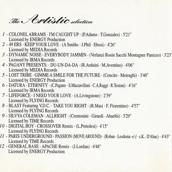 Various The Artistic Selection CD compilation dance 1993 VG+