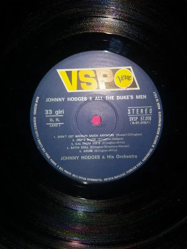 Johnny Hodges All the Duke's Men vinile LP VG+