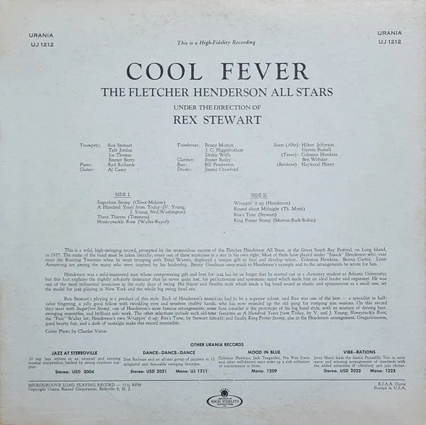 Fletcher Henderson And All Stars Cool Fever LP vinile mono