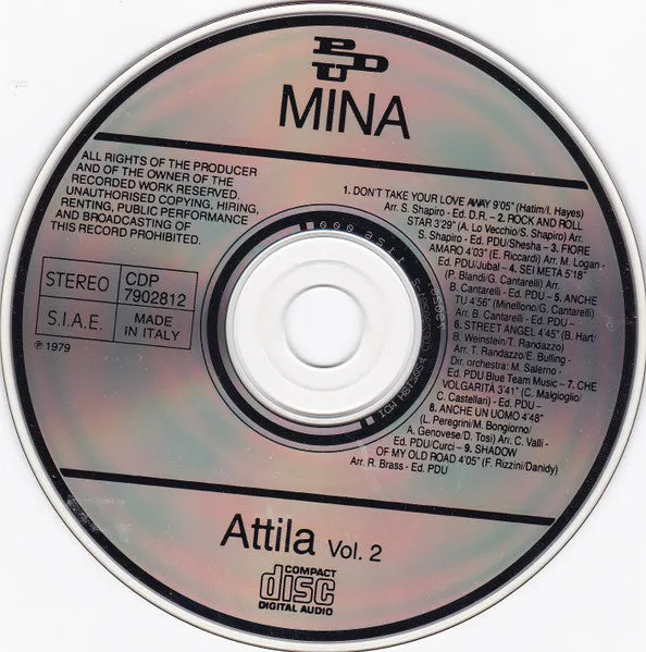 Mina Attila Vol.2 CD album ristampa