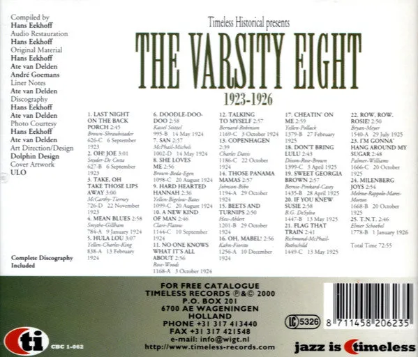 Varsity Eight 1923-1926 CD compilation dixieland