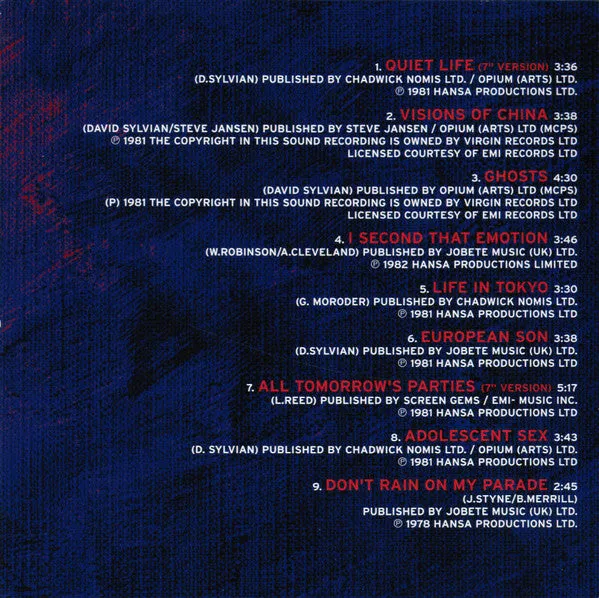 Japan The Collection CD raccolta Camden VG+