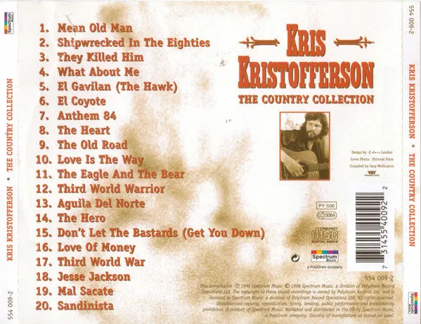 Kris Kristofferson Country Collection CD 20 brani