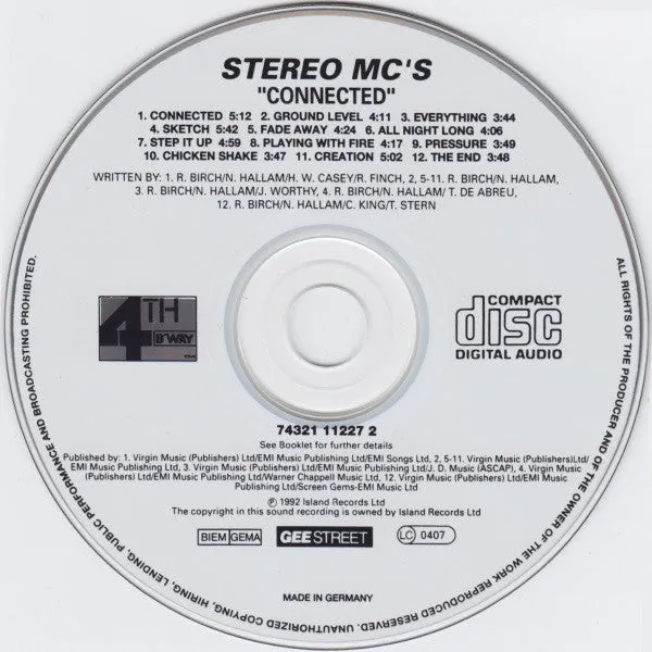 Stereo MC's Connected CD album elettronica VG+