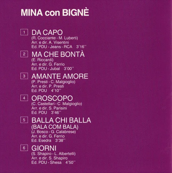 Mina con Bignè CD usato ristampa pop