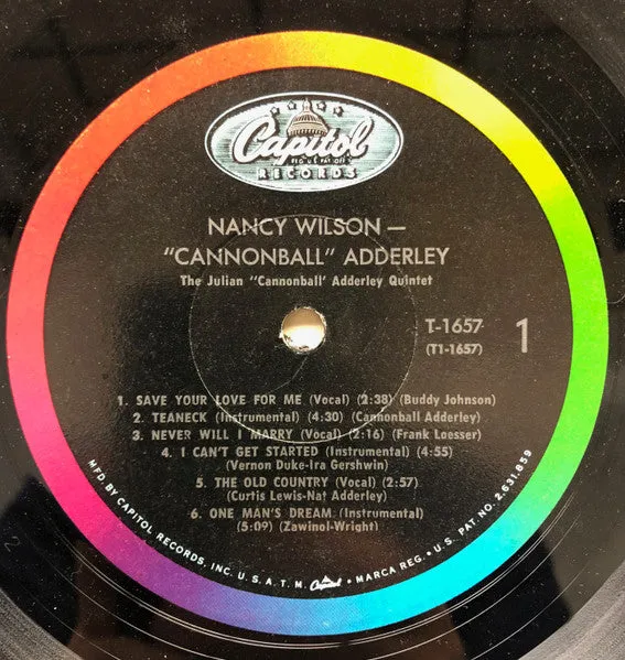 Nancy Wilson Cannonball Adderley vinile LP mono 1962
