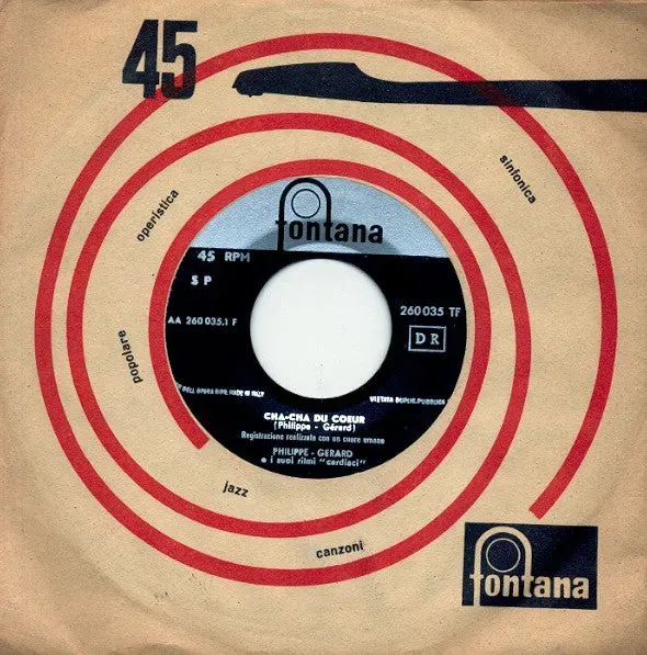 Philippe-Gérard Cha-Cha Du Coeur 45 giri 7" latin 1960