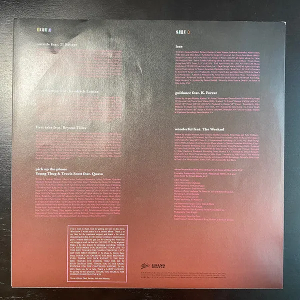 Travis Scott Birds In The Trap Sing McKnight doppio vinile 2xLP trap