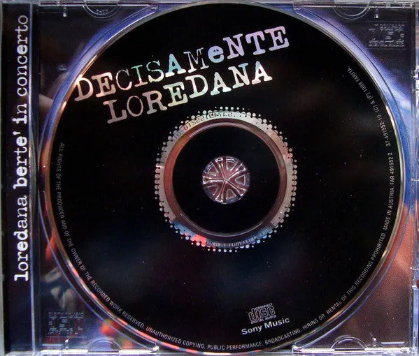 Loredana Bertè Decisamente Loredana CD album live 1998