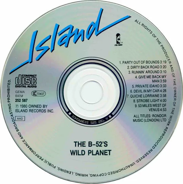 The B-52's Wild Planet CD album ristampa NM