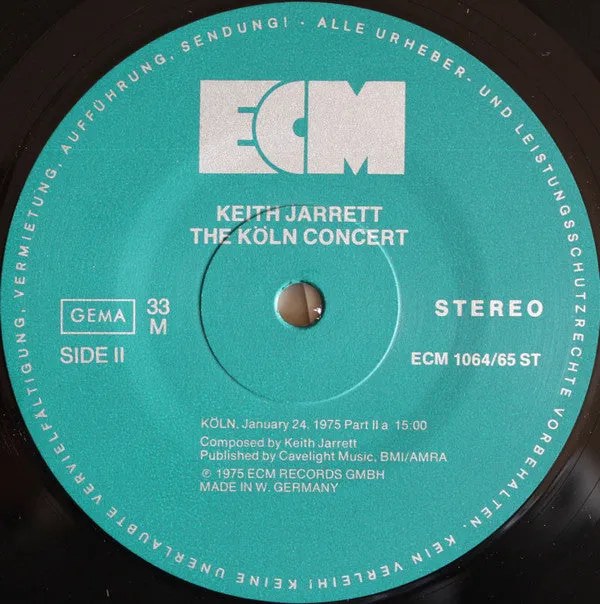 Keith Jarrett The Köln Concert vinile 2LP ECM VG+