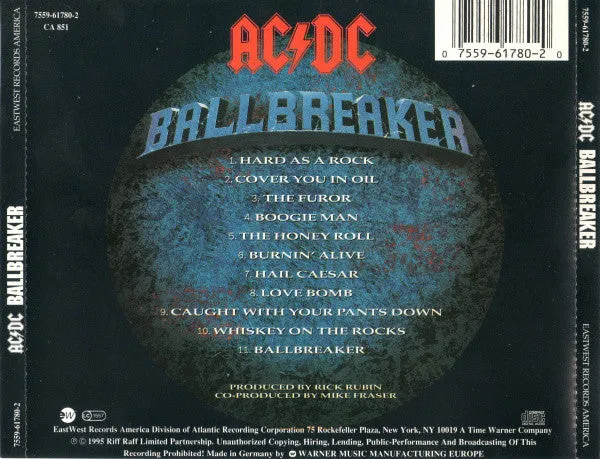 AC/DC Ballbreaker CD album hard rock jewel case 1995