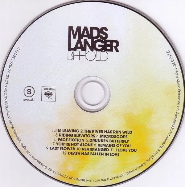 Mads Langer Behold CD album pop rock VG+
