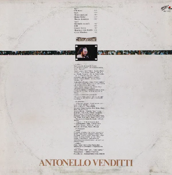 Antonello Venditti Circo Massimo LP vinile 1983 VG+