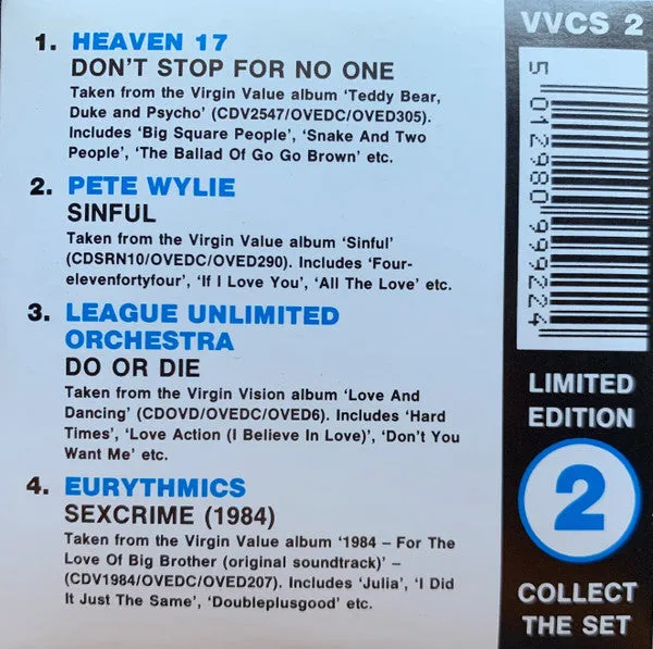 Various Virgin Value 2 CD mini compilation limitata