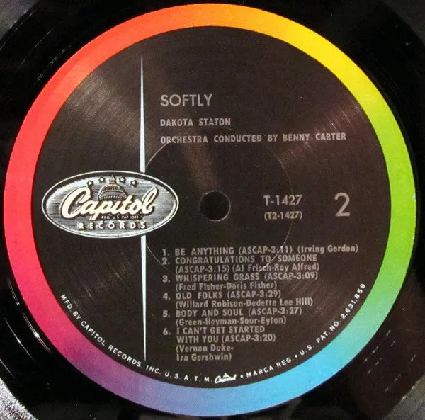 Dakota Staton Softly vinile LP mono jazz USA 1960
