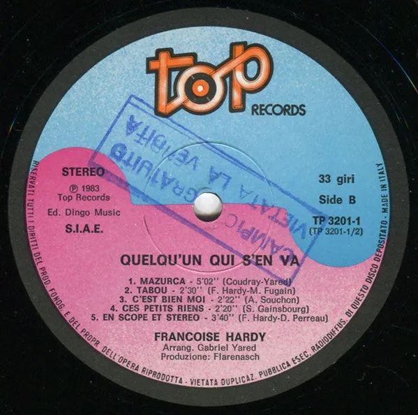 Françoise Hardy Quelqu'un Qui S'en Va vinile LP usato NM