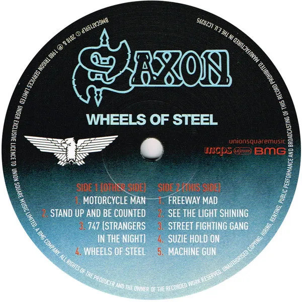 Saxon Wheels Of Steel vinile LP swirl 2018