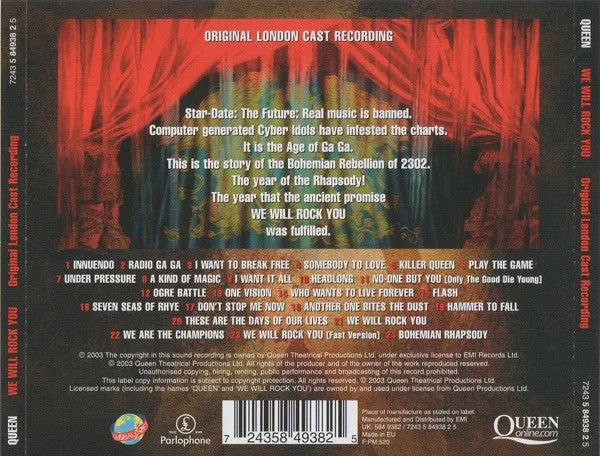 We Will Rock You London Cast CD musical Queen