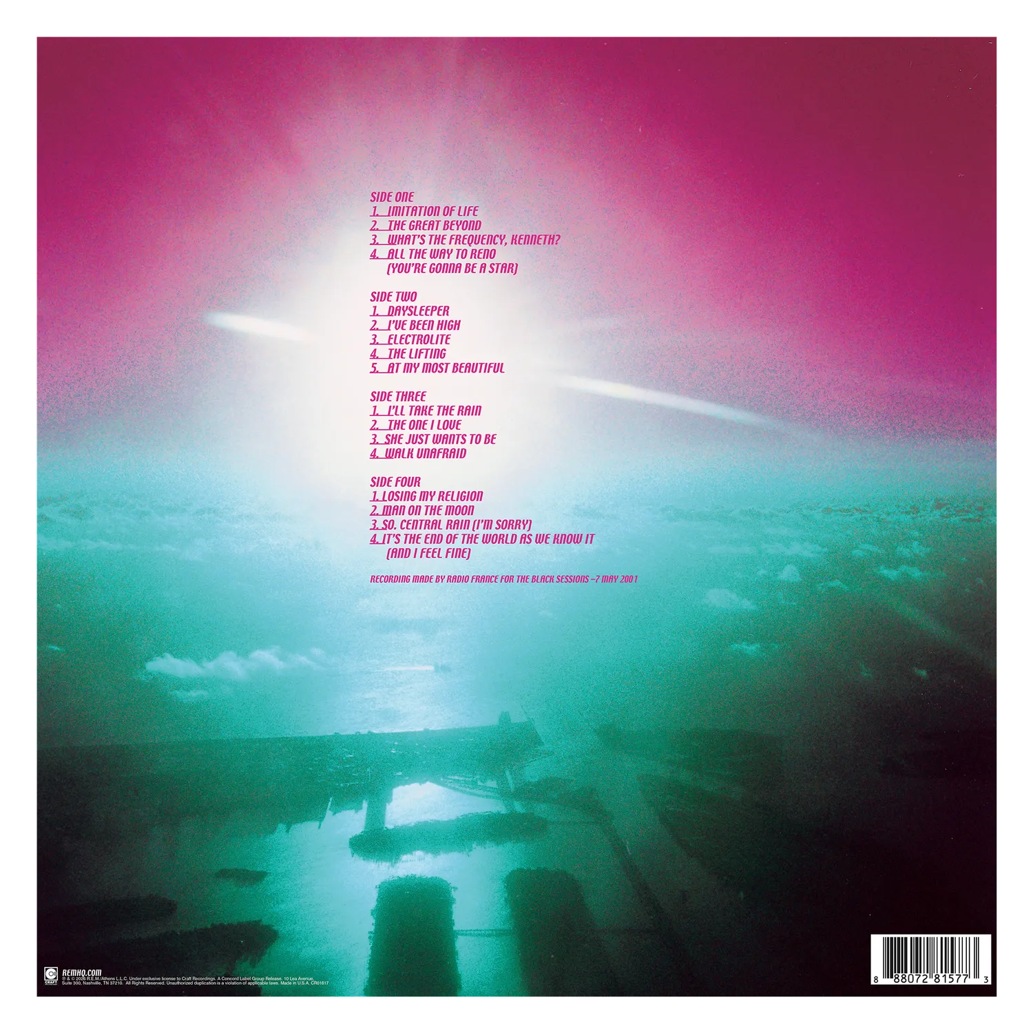 R.E.M. Black Sessions Revealed 2 LP vinile rosa neon