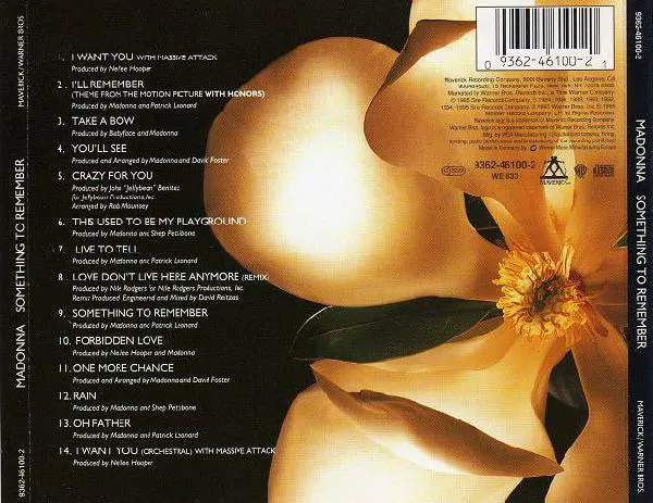 Madonna Something To Remember CD compilation floreale