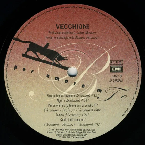 Roberto Vecchioni Per Amore Mio LP album