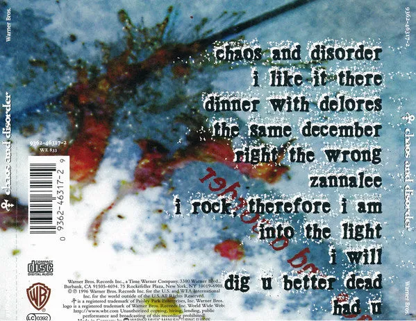 Prince Chaos And Disorder CD album funk rock