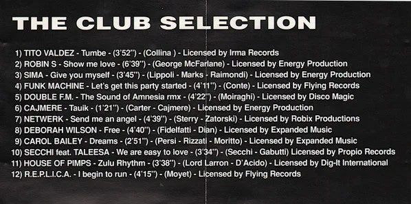 Various The Club Selection CD compilation house 1993