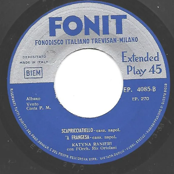 Katyna Ranieri L'Amore È Una Cosa Meravigliosa vinile 7" EP 1956
