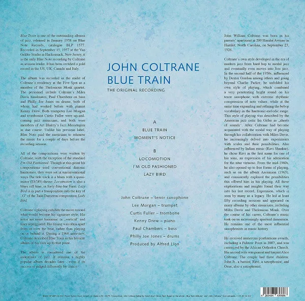 John Coltrane Blue Train LP blu 180g nuovo