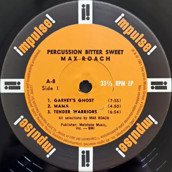 Max Roach Percussion Bitter Sweet LP gatefold quasi mint