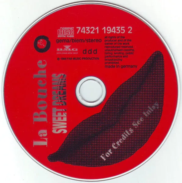 La Bouche Sweet Dreams CD maxi euro house VG+
