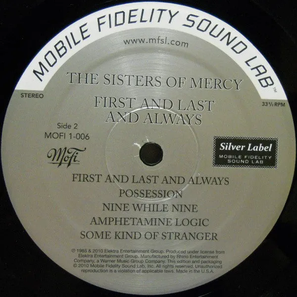 Sisters Of Mercy First And Last And Always LP rimasterizzato
