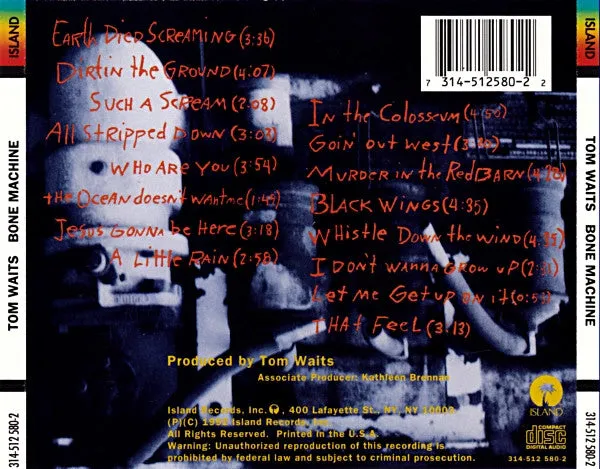 Tom Waits Bone Machine CD album usato VG+