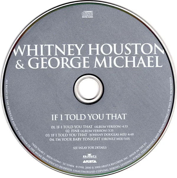 Whitney Houston George Michael If I Told You That CD maxi