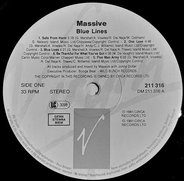 Massive Attack Blue Lines LP vinile trip hop Europa