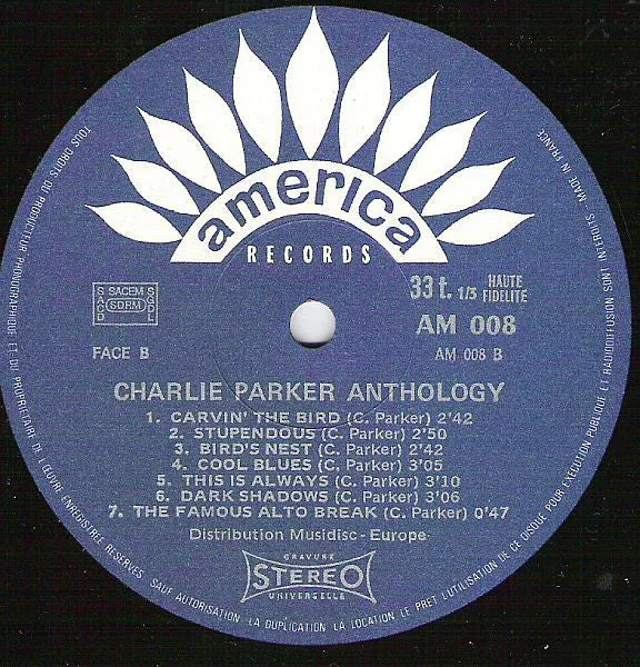 Charlie Parker Anthology 3xLP cofanetto bop 1977