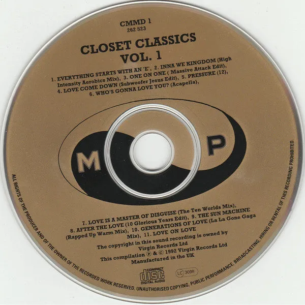 Various Closet Classics Volume 1 CD compilation house 1992