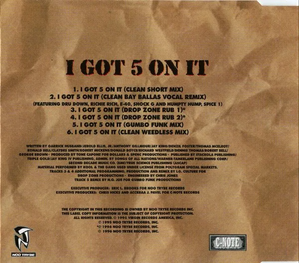 Luniz I Got 5 On It CD singolo 6 remix VG+