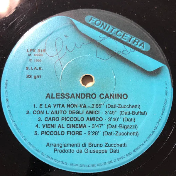 Alessandro Canino LP Album 1992 pop ballad vinile usato