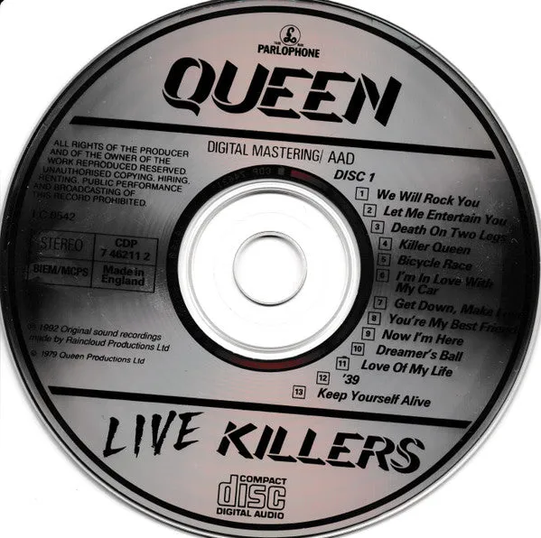 Queen Live Killers doppio CD album RE 1992 VG