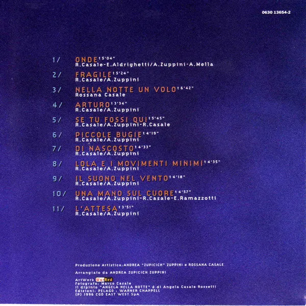 Rossana Casale Nella Notte Un Volo CD album 1996 pop italiano