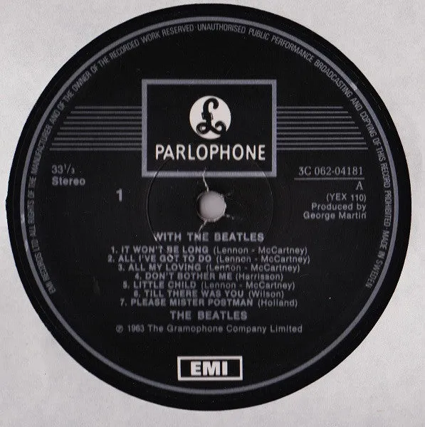 Beatles With The Beatles vinile LP ristampa italiana beat VG+
