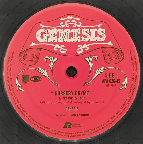 Genesis Nursery Cryme doppio LP gatefold prog rimaster