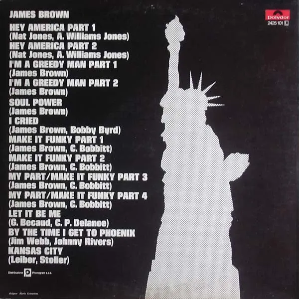 James Brown Hey America LP compilation funk italiana