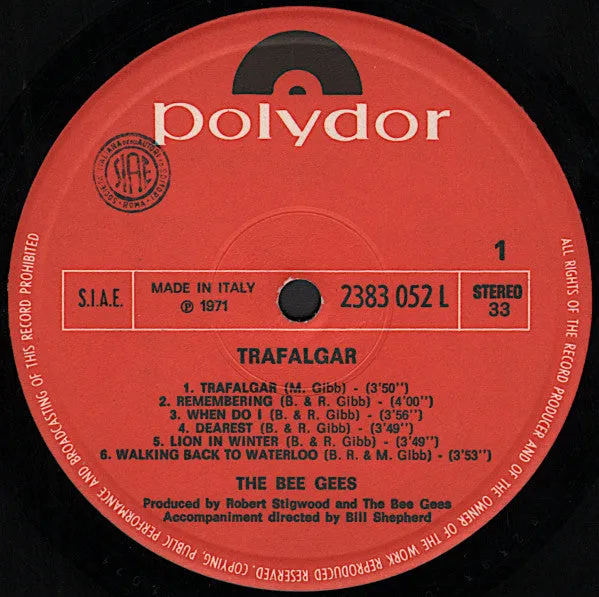 Bee Gees Trafalgar LP vinile 1971 italiano