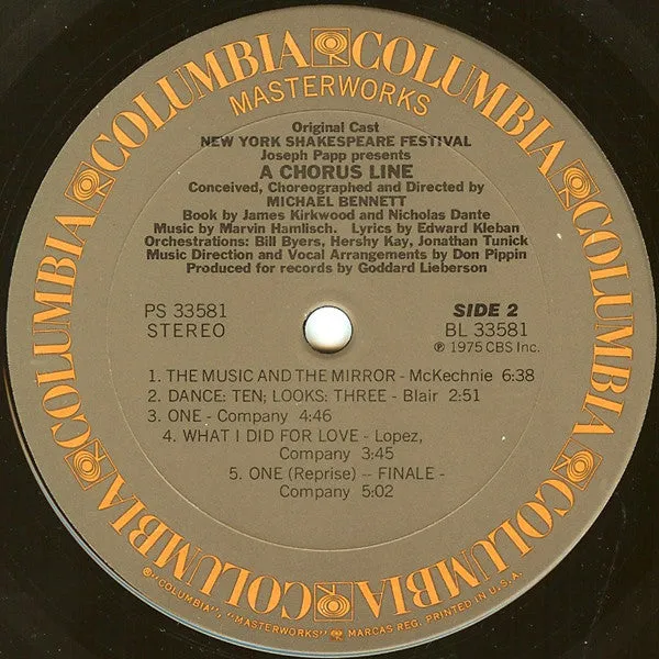 A Chorus Line Original Cast Recording vinile LP gatefold NM